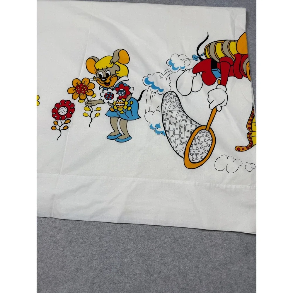 Vintage Fruit of the Loom Space Mouse Flat Sheet Walter Lantz Muslin 63x104